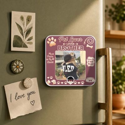 Personalized Gift for Pet Lover, Custom Musical Fridge Magnet with Photo & Song, Pet Lover Keepsake for Dog & Cat Lovers, Pet Memory Gift, Birthday Gift for Pet Parents